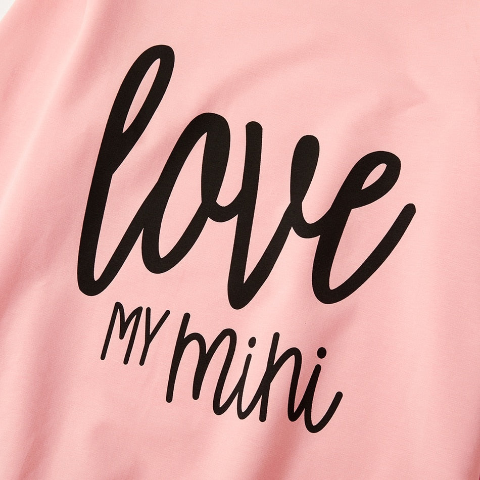 Pink Cotton Long Sleeves Sweatshirts/ Family Matching Outfits