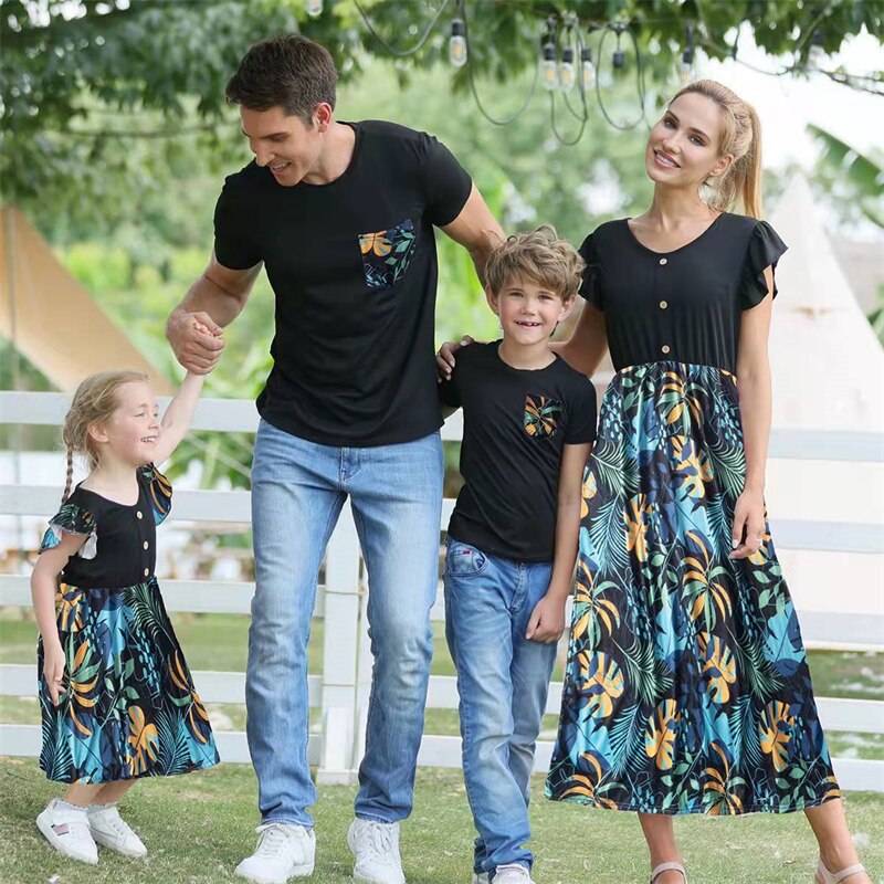 Family Flower Matching Dress & T-shirt