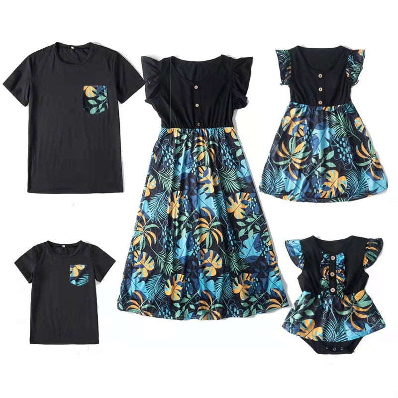 Family Flower Matching Dress & T-shirt